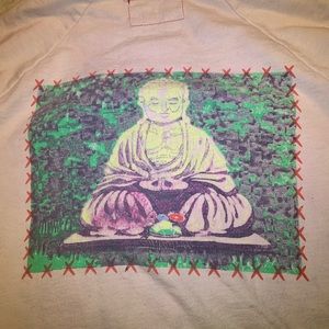 Gypsy05 Rare Buddha Hoodie Cotton Jacket Zen XS Ombre Dye Embroidered Gypsy 05